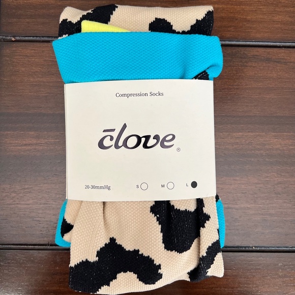 Clove Compression Socks 20-30mmHg Neon Leopard - Picture 1 of 5